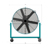 1000mm Mancooler Fan Front Solid View with Dimensions