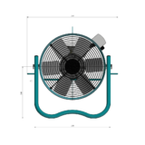 400mm Mancooler Mini Front Solid View with Dimensions