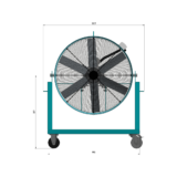 800mm Mancooler Fan Front Solid View with Dimensions