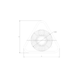 Vat Purging Fan Front Outline View with Dimensions