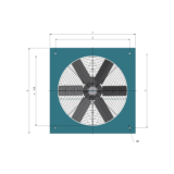 Wall Plate Exhaust Fan Front Solid View with Dimensions