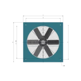 Wall Plate Exhaust Fan Front Solid View with Dimensions