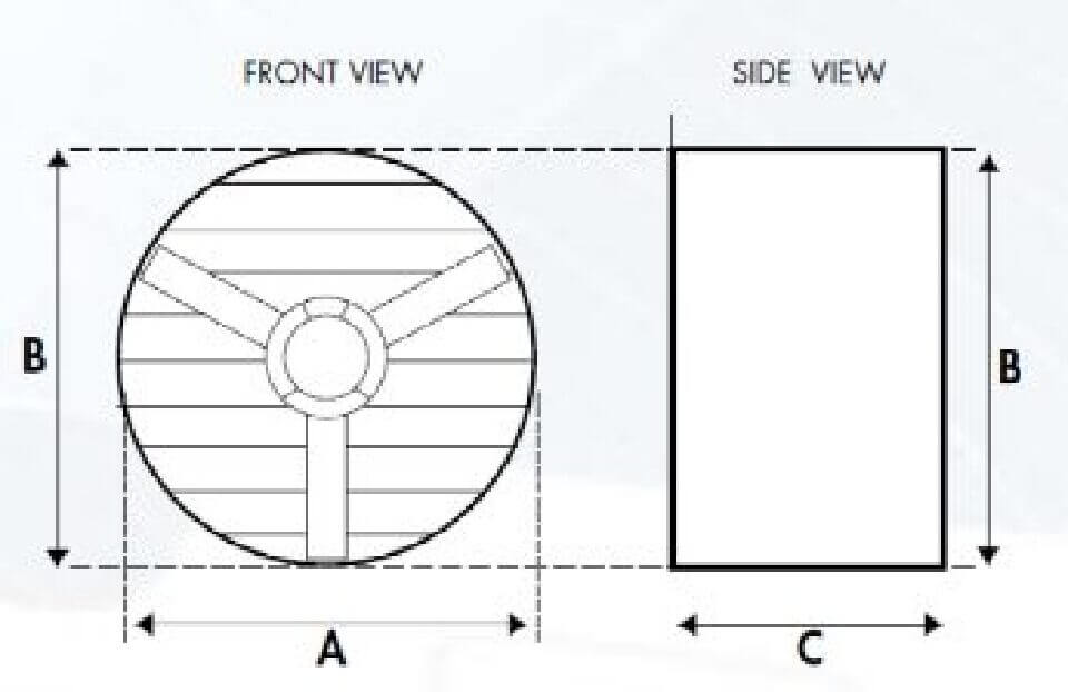 Dimensions for Fanquip's Utility Air Circulator